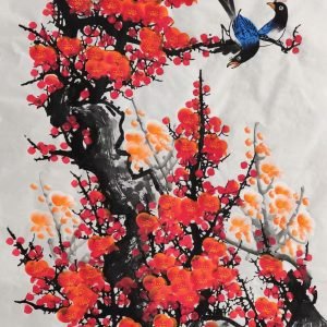 Jin Yue’s painting：Xi Shang Mei Shang-喜上梅梢